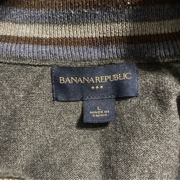 Banana Republic Gray Cotton 1/4 Zip Pullover Sweater - Picture 5 of 5